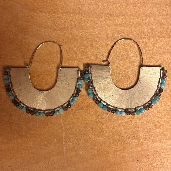 Anthropologie Jewelry - Anthro beaded hoop earrings